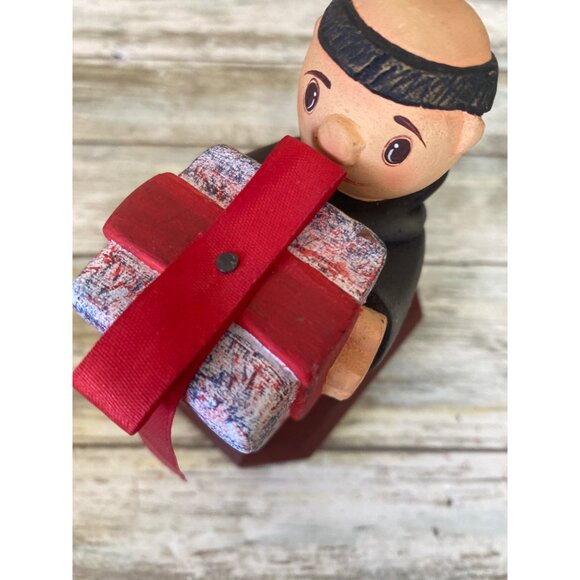 Vintage Franciscan Mission Christmas Monk Figurines – Wooden Holiday Décor Set - Picture 13 of 15